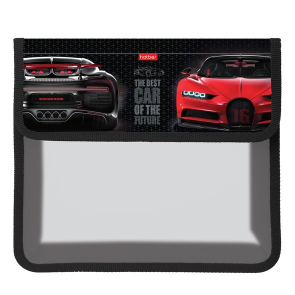 Папка для тетрадей Пластиковая А5ф Hatber 2 отделения на липучке-Best car- , 